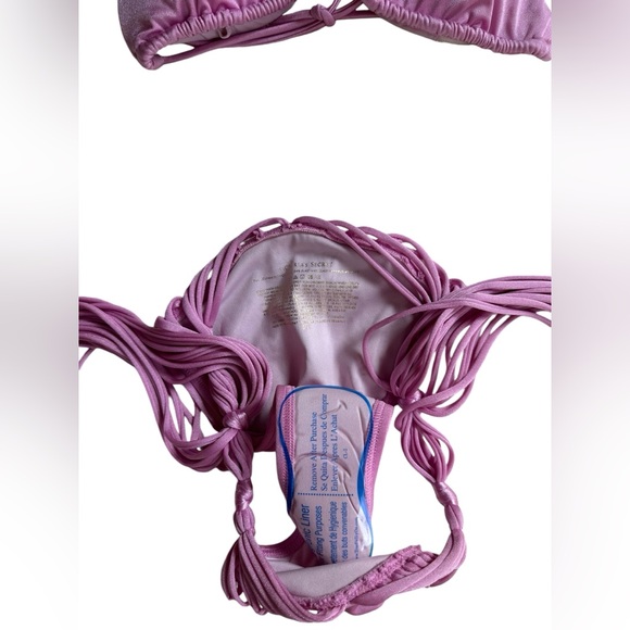NEW Victoria’s Secret Archival 2015 Satin Macrame Tassel 2pcs Bikini - Picture 5 of 6